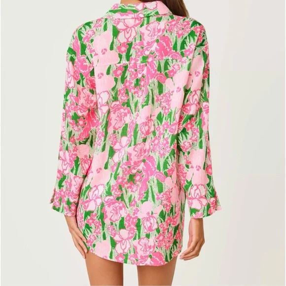 Lilly Pulitzer Kwitney Long Sleeve Cotton Cover-Up - Picture 2 of 8